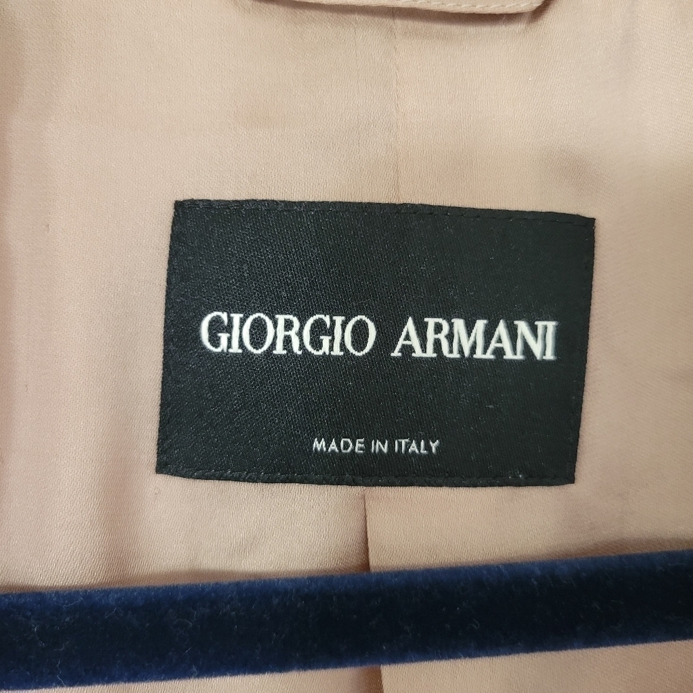 Giorgio Armani Metallic Dusty Pink Short Fashion Leaf Jacket Size 8 - Picture 6 of 11